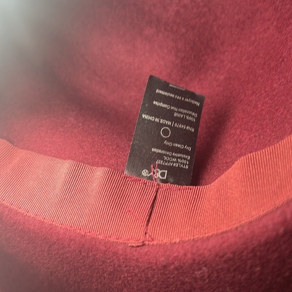 D&Y Burgundy Wool Wide Brim Floppy Hat - Picture 8 of 10